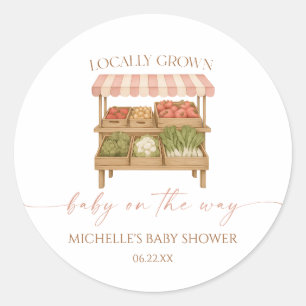 Lokaal Geteelde Baby Boerenmarkt Baby Shower Ronde Sticker