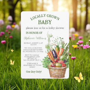 Lokaal geteelde Baby Farmers Market Baby shower Kaart