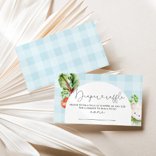 Lokaal geteelde baby groenten luier loterij ticket informatiekaartje