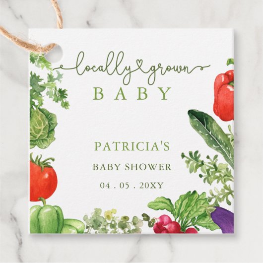 Lokaal geteelde Baby MarktBaby shower Bedankjes Labels (Voorkant)