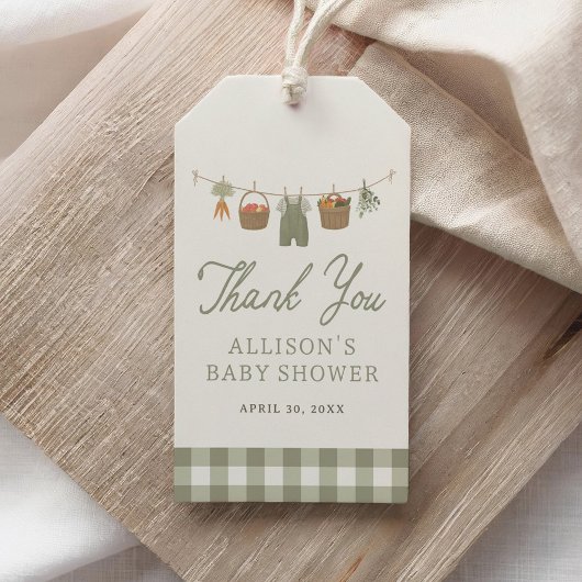 Lokaal geteelde Baby MarktBaby shower Cadeaulabel