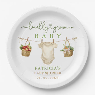 Lokaal geteelde Baby MarktBaby shower Papieren Bordje