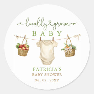 Lokaal geteelde Baby MarktBaby shower Ronde Sticker