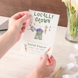 Lokaal geteelde Baby MarktBaby shower Vellum Uitnodigingen