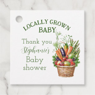 Lokaal geteelde Baby shower boerenmarkt Bedankjes Labels