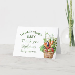 Lokaal geteelde Baby shower boerenmarkt Bedankkaart