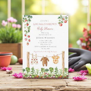 lokaal geteelde baby shower op de boerenmarkt kaart