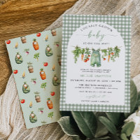 Lokaal Geteelde Baby Shower Uitnodiging Saliegroen