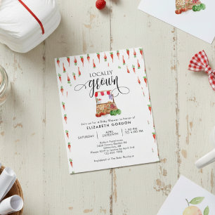 Lokaal Geteelde Baby Shower Waterverf Wortels Kaart