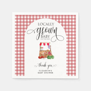Lokaal Geteelde Baby Shower Wortels Gingham Servet