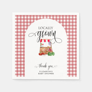Lokaal Geteelde Baby Shower Wortels Gingham Servet