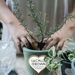 Lokaal geteelde biologische kruiden Bronzen Hart Hart Sticker