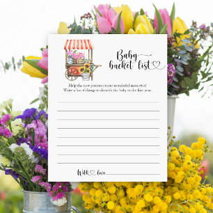 Lokaal geteelde bloem baby shower Baby bucket list