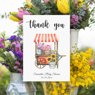 Lokaal Geteelde Bloemen Boerenmarkt Baby Shower Bedankkaart