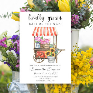 Lokaal Geteelde Bloemen Boerenmarkt Baby Shower Kaart