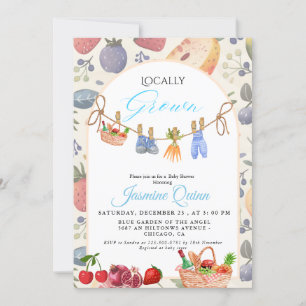 Lokaal geteelde blue boy baby shower Baby strooien Kaart
