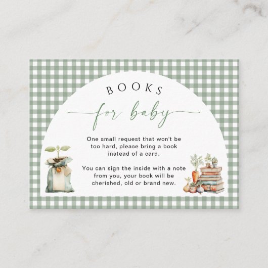Lokaal geteelde boeken voor Baby Insert Kaart (Voorkant)