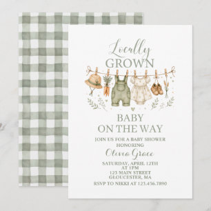 Lokaal Geteelde Boerderij Baby Shower Uitnodiging