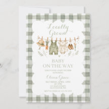 Lokaal Geteelde Boerderij Baby Shower Uitnodiging