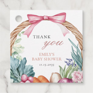 Lokaal geteelde boeren Market Girl Baby shower Bedankjes Labels