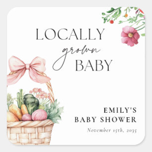 Lokaal geteelde boeren Market Girl Baby shower Vierkante Sticker