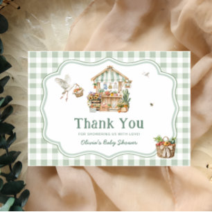 Lokaal geteelde boeren markt Baby shower Dank u Bedankkaart