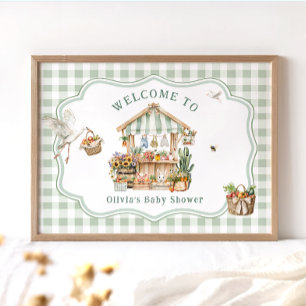 Lokaal geteelde boeren markt Baby shower welkom Poster