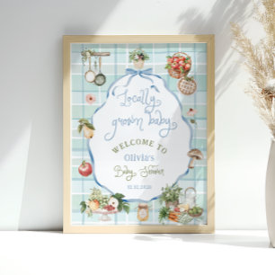 Lokaal geteelde boeren markt Baby shower welkom Poster