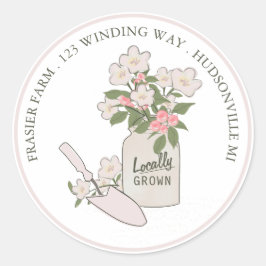 Lokaal geteelde boeren markt bloesems bedrijf ronde sticker