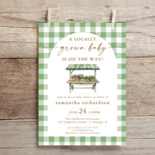 Lokaal geteelde boeren markt boho baby shower kaart