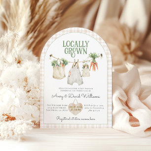 Lokaal geteelde boeren markt Boho Baby shower Kaart