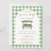 Lokaal geteelde boeren markt boho baby shower kaart (Voorkant)