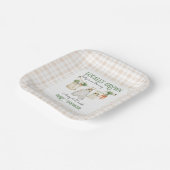 Lokaal geteelde boeren markt Boho Baby shower Papieren Bordje (Gebogen)