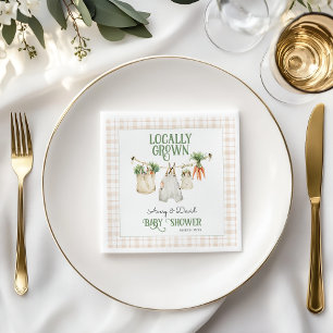 Lokaal geteelde boeren markt Boho Baby shower Servet