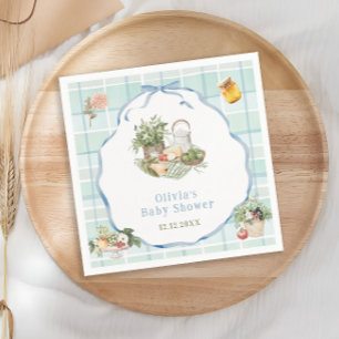 Lokaal geteelde boeren markt Boy Baby shower Servet