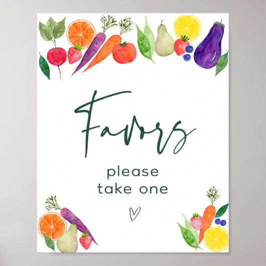 Lokaal geteelde boeren markt Douche gunsten teken Poster (Voorkant)