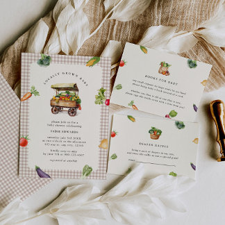 Lokaal geteelde boeren markt land Baby shower Kaart