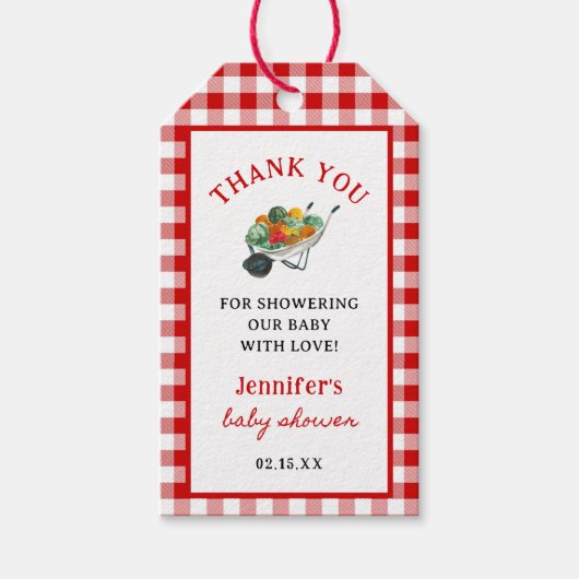 Lokaal Geteelde Boerenmarkt Baby Shower Cadeaulabel (Voorkant)