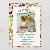 Lokaal Geteelde Boerenmarkt Baby Shower Kaart (Voorkant / Achterkant)