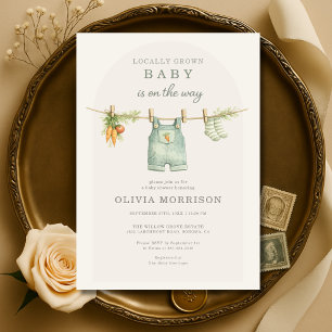 Lokaal Geteelde Boerenmarkt Baby Shower Kaart
