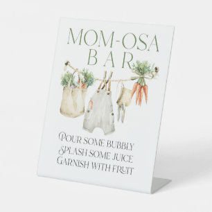 Lokaal geteelde boerenmarkt Baby shower Momosa Bar Reclamebord Met Voetstuk