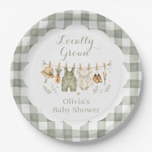 Lokaal geteelde boerenmarkt Baby Shower Papieren Bordje