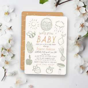 Lokaal Geteelde Boerenmarkt Doodle Baby Shower Kaart