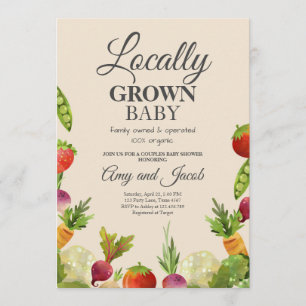 Lokaal Geteelde Boerenmarkt Koppel Baby Shower Kaart