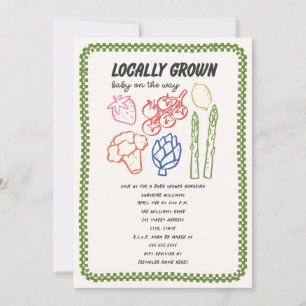 Lokaal Geteelde Boerenmarkt Neutrale Baby Shower Kaart