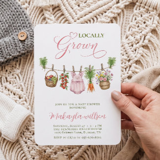 Lokaal Geteelde Boerenmeisjesmarkt Baby Shower Kaart