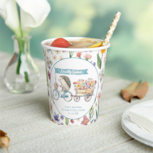 Lokaal geteelde egel Baby shower bloemenbekers Papieren Bekers