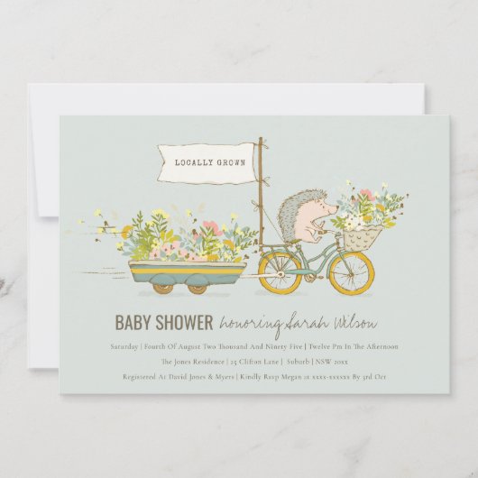 Lokaal geteelde egel-Baby shower uitnodigen Bedankkaart (Voorkant)