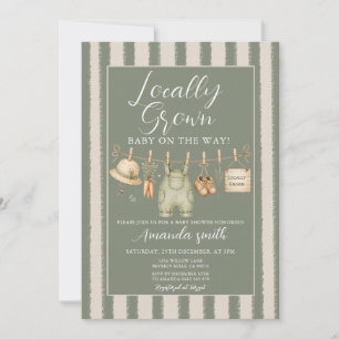Lokaal Geteelde Geslacht Preppy Streep Baby Shower Kaart