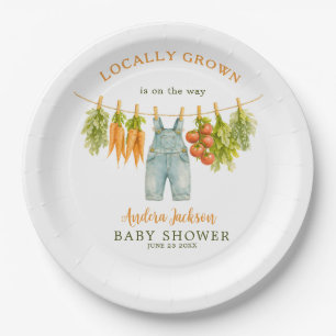Lokaal Geteelde Groente Waslijn Tuin Baby Shower Papieren Bordje